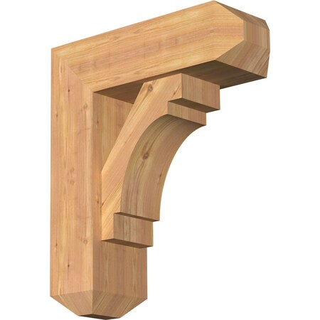 Ekena Millwork Merced Craftsman Smooth Bracket w/ Offset Brace, Western Red Cedar, 7 1/2"W x 22"D x 26"H BKT0806X22X26MRC04SWR